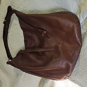 Elegant Brown Leather Hobo Bag